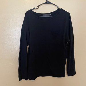 Black Oversized Long Sleeve Pocket Tee Size Medium